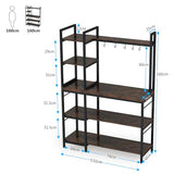 Tribesigns 43 Inch 5-Tier Industrial Bakers Rack with Storage and Hooks in Black Brown Tribesigns
