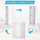 BLKMTY Room Divider 3 Panel Privacy Screen Folding Screen 5.6ft Tall Wood Screens Dividers Freestanding Portable Partition Wall Divider Space Seperate Indoor Home Furniture for Bedroom, White BLKMTY