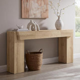 JXQTLINGMU 63" Long Wood Console Table with Storage Drawer, Modern Entryway Table, Sofa Table Behind Couch, Farmhouse Console Tables for Entryway Hallway Living Room, Natural Oak JXQTLINGMU