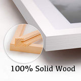 Egofine 8x10 Picture Frames Set of 4, Made of Solid Wood Covered by Plexiglass 4x6 and 5x7 with Mat or 8x10' without Mat, for Table Top Display and Wall Mounting Photo Frame White Egofine