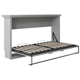 YOPTO Horizontal Murphy Bed Cabinet Twin Size,Folding Wall Bed with Wood Slat Support,Can be Folded into Cabinet,Space-Saving,Easy Assembly,Metal Bed Frame for Bedroom,Guest Room,Office,Gray YOPTO