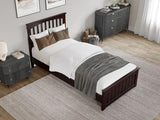 AFI Espresso Becket Twin XL Solid Wood Low Profile Platform Bed with Footboard AFI