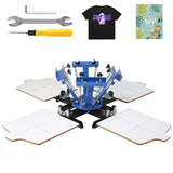 VEVOR Screen Printing Machine, 4 Color 4 Station 360° Rotable Silk Screen Printing Press, 21.2x17.7in Screen Printing Press, Double-Layer Positioning Pallet for T-Shirt DIY Printing VEVOR
