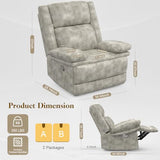 FURNIMAT Recliner Chair for Adults, Oversized Manual Pull Tab Reclining Chair, 2-Tier Cushions, Minimalist Style Single Sofa for Living Room, RV (Polished Microfiber)