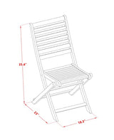 East West Furniture DEBS7CWNA 7-Piece Modern Set-6 Foldable Chairs Ladder Back and Outdoor Coffee Table and Rectangle Top with Wooden 4 Legs-Natural Oil Finish East West Furniture