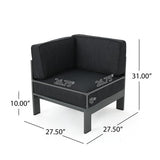 Merax Outdoor Aluminum 4-Person Patio Sectional Conversation Sofa Set, L-Shaped Outdoor Sectional Sofa with Cushions for Patios, Poolsides, Gardens, Dark Grey Merax