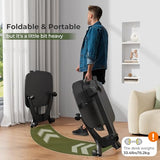 JYLH JOYSEEKER Foldable Mobile Standing Desk, 27"×21" Portable Rolling Laptop Cart with 90° Tiltable Board, Height Adjustable Mobile Desk Workstation with Wheels, Folding Table for Home Office, Black JYLH JOYSEEKER