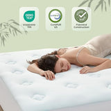 Hansleep Full Size Memory Foam Mattress Pad Topper, Full Foam Mattress Topper Viscose Derived from Bamboo, Full Bed Mattress Pad Cover for Back Pain Relief, 78" x 80", White Hansleep