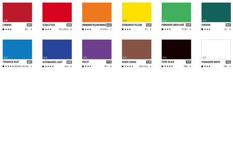 ShinHan Professional Designer Gouache 15ml Tube 12 Colors Set ShinHan