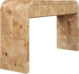 Meridian Furniture 269-S Cresthill Collection Mid-Century Modern Console Table with Ash Burl Wood, Natural Ash Finish, Curved Art Deco Design, 54" W x 14" D x 30" H, Natural Meridian Furniture