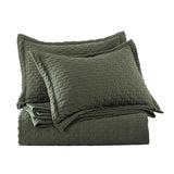 WDCOZY Olive Green King Size Quilt Set, Geometric Box Lightweight Bedspread, Soft Farmhouse Rustic Coverlet, Spring Summer Thin Comforter, Country Bedding, 104x90 inches WDCOZY