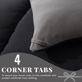 Cosybay Down Alternative Comforter (Black/Grey, Full) - All Season Soft Quilted Full Size Bed Comforter - Duvet Insert with Corner Tabs -Winter Summer Warm Fluffy, 82x86 inches Cosybay