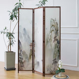 Furnnylane 3 Panel Room Divider Screen,Double Faced Room Divider Folding Wall Divider for Room Separation,Mountains and Waters Landscape,67" H x 47.2" W Furnnylane