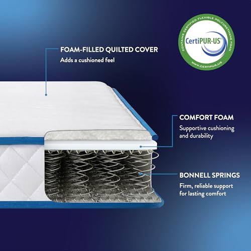 Best Price Mattress 6 Inch Bonnell Spring Hybrid Mattress, Tight Top, Certified Safe Foams & Fabric, Mattress in a Box, Full Best Price Mattress