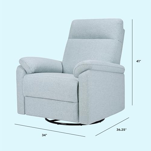 DaVinci Suzy Electronic Swivel Recliner with USB Port in Heathered Blue, GREENGUARD Gold & CertiPUR-US® Certified DaVinci