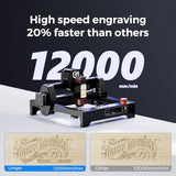 LONGER RAY5 Mini 3.5W Laser Engraver with Rotary Roller Kit, 12000mm/min High-Speed Cutter for Wood, Metal, Acrylic, Leather, DIY CNC, 130x140mm Engraving Area, WiFi, Emergency Stop Safety Longer