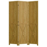 Cozy Castle Wood Room Divider, 3 Panel 66.9 Inch Privacy Screen, Folding Wall Divider, Barnwood Room Separator, Freestanding Partition, Temporary Wall for Decorative, Natural Cozy Castle