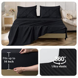 JOLLYVOGUE Queen Comforter Set 7 Pieces - Bed in a Bag Queen for All Season, Pintuck Bedding Comforter Sets with Comforter, Flat Sheet, Fitted Sheet and Pillowcases & Shams, Black JOLLYVOGUE