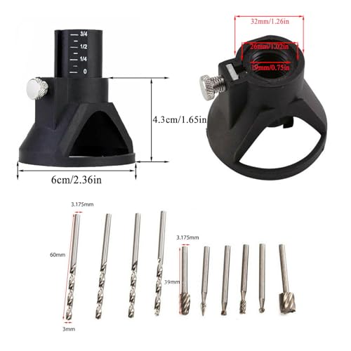 HomeSoGood Router Drill Bits Tool Drill Bit Kit Cutting Guide Locator Rotary File Milling Set for Dremel Rotary 11Pcs - WoodArtSupply