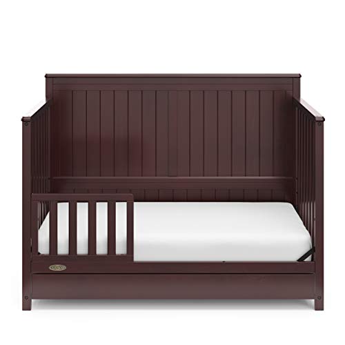 Graco Hadley 5-in-1 Convertible Crib with Drawer (Espresso) – Crib with Drawer Combo, Includes Full-Size Nursery Storage Drawer, Converts from Baby - WoodArtSupply