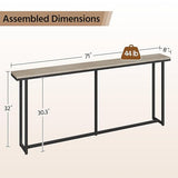 Yaheetech Narrow Console Table with Sturdy Metal Frame, 71 Inch Extra Long Entryway Sofa Table for Behind Couch, Hallway, Living Room, Gray Yaheetech