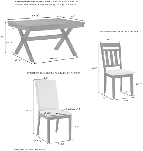 Crosley Furniture Hayden 9-Piece Modern Farmhouse Dining Table Set for 8 with 6 Slat and 2 Parsons Chairs, Slate Crosley Furniture
