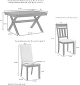 Crosley Furniture Hayden 9-Piece Modern Farmhouse Dining Table Set for 8 with 6 Slat and 2 Parsons Chairs, Slate Crosley Furniture