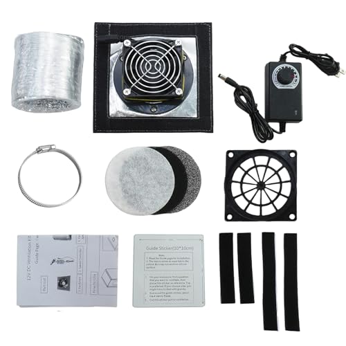 Smart Control 3-Layer Ventilation Filter Kit with High Efficiency 5000RPM Exhaust Fan and 1.5M Exhaust Pipe for 3D Printer Enclosure Tent Cover DIY, Laser Engraver Enclosure DORUNDEA