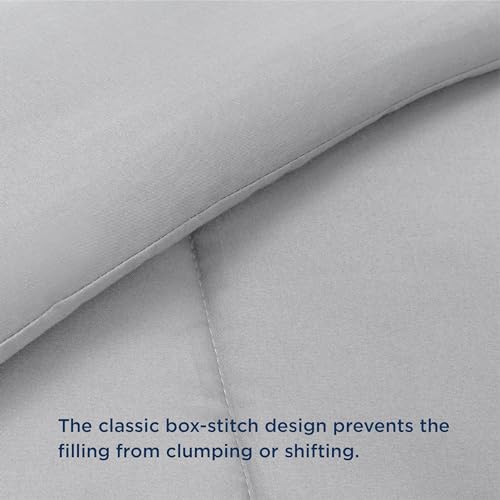 Bedsure Comforter Duvet Insert - Quilted Comforters Twin Size, All Season Duvet, GentleSoft Down Alternative Bedding, with 8 Tabs, Gifts for Women/Men, Light Grey, Twin 88 x 68 Inches Bedsure