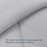 Bedsure Comforter Duvet Insert - Quilted Comforters Twin Size, All Season Duvet, GentleSoft Down Alternative Bedding, with 8 Tabs, Gifts for Women/Men, Light Grey, Twin 88 x 68 Inches Bedsure