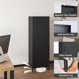 Steehoom Metal Storage Cabinet, Steel File Locker with 3 Shelves 59.06-inch high for School, Living Room, Bedroom, Office (Black) Steehoom