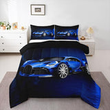 Feelyou Sports Car Comforter Blue Race Car Comforter Set for Kids Boys Girls Extreme Sports Theme Bedding Set Cool Speed Luxury Car Decor Quilt Set with 1 Pillowcase 2Pcs Bedding Twin Feelyou