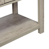 HOMCOM Farmhouse Double Door Coffee Bar Cabinet, Console Table, Sideboard Buffet Cabinet with Bottom Shelf for Entryway, Living Room, Washed-Out Gray HOMCOM