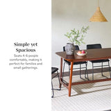 Walker Edison Mid-Century Modern Solid Wood Trestle Base Dining Table, 60 Inch, Walnut Walker Edison