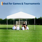10x10FT Instant Pop Up Canopy Tent with 4 Side Walls, Complete Commercial Shelter System for Outdoor Events (White) PeakPursuit
