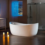WOODBRIDGE 72" x 35-3/8" Whirlpool Water Jetted and Air Bubble Freestanding Heated Soaking Combination Bathtub with LED control panel, BJ400 WOODBRIDGE