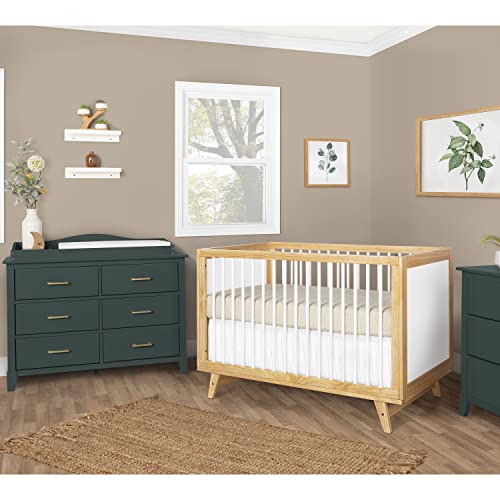 Dream On Me Carter 5-in-1 Full Size Convertible Crib / 3 Mattress Height Settings/JPMA Certified/Made of New Zealand Pinewood/Sturdy Crib Design, Dream On Me