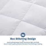 Dafinner Feather Down Blanket Full/Queen Size, Extra Lightweight Summer Comforter, Noiseless & Ultra Soft Thin Bed Blanket with Satin Trim (90"x90", White) Dafinner
