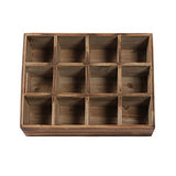 Sintosin Farmhouse Wooden Storage Crate for Decoration 13 x 10 inches, Rustic Beer Holder Box, Wood Crate Box for Crafts, Beverage Serving Caddy with Carrying Handles, 12 Individual Slots Sintosin
