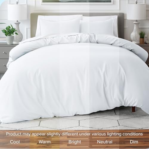 Bare Home Bedding Duvet Cover King Size - Premium 1800 Super Soft Collection - Lightweight, Cooling - Soft Breathable Bedding Duvet Cover (King, White) Bare Home