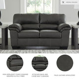 Signature Design by Ashley Bladen Faux Leather Loveseat, Gray Signature Design by Ashley
