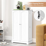 HOLTICO 41'' Freestanding Pantry Cabinet, Kitchen Pantry Storage Cabinet with Doors and Adjustable Shelves, Food Pantry Cabinet for Kitchen, Dining Room, Living Room and Garage,Snow White HOLTICO