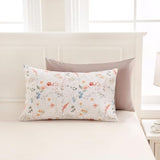Zusbest Botanical Floral Duvet Cover Queen 100% Cotton Orange Blue Flower Patterned Bedding Beige Tan Comforter Cover with Zipper, Soft Skin-Friendly, Luxury Minimalist Wildflower Print Bed Set, 3Pcs Zusbest