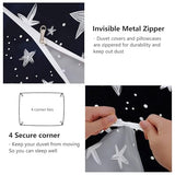 Double-Sided Printed Bedding with Minimalist Stars Cute - Ultra-Soft Microfiber Duvet Cover Set Single Durable Zipper Closure, Comfortable Quilt Cover for Bedroom Décor Dark Generic