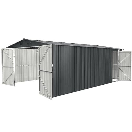 Jaxenor Outdoor Storage Shed 20x13 FT, Sheds & Outdoor Storage Clearance - Metal Garage Shed for Car, Truck, Bike, Lawnmower - Backyard Tool House Building with 2 Doors and 4 Vents Jaxenor