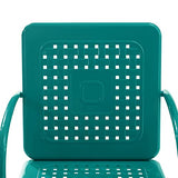 Crosley Furniture Bates 2-Piece Outdoor Chair Set, Retro Metal Patio Chairs for Dining, Porch, Deck, Balcony, Turquoise Gloss Crosley Furniture