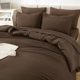 Litanika Queen Comforter Set Brown - 7 Pieces Bed in a Bag Queen Bedding Comforter Sets, Solid Lightweight Bed Set with Comforter, Sheets, Pillowcases & Shams Litanika