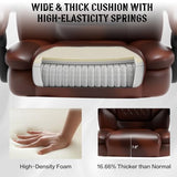 Comermax Heavy Duty Leather Office Chair with Footrest, Wide Seat Big Tall Reclining Office Desk Chair for 500lbs Heavy People, Brown Comermax