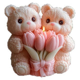 Large Flower Bear Cylinder Molds Silicone Wave Spiral Candle Mold - Silicone Resin Casting Molds for Candle & Resin & Soap Craft Supplies