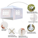 Homnso 10x30 Ft Outdoor Canopy with Sidewalls, Gazebo Shelter with 8 Removable Sidewalls, Canopy Tent for Cater Party, Wedding, Patio, BBQ Events(White) (10'x10'-3 walls) Homnso